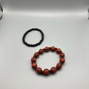 Basketball Bead Bracelet Set - Handmade #B0287T